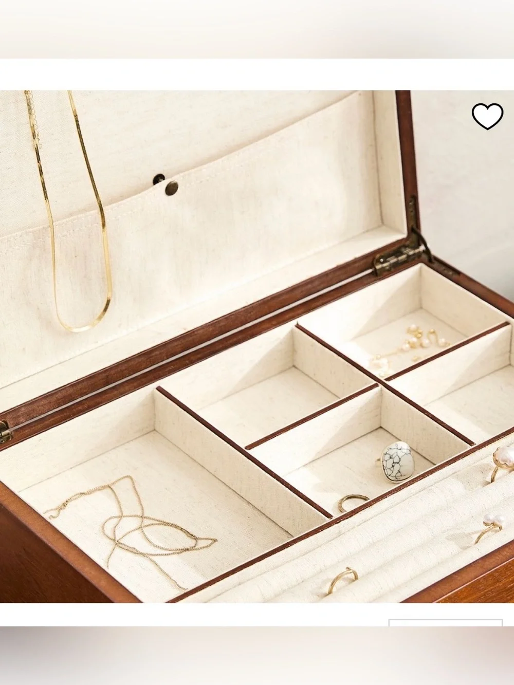 West Elm Mid-Century Acorn Finish 3-Drawer Jewelry Organizer